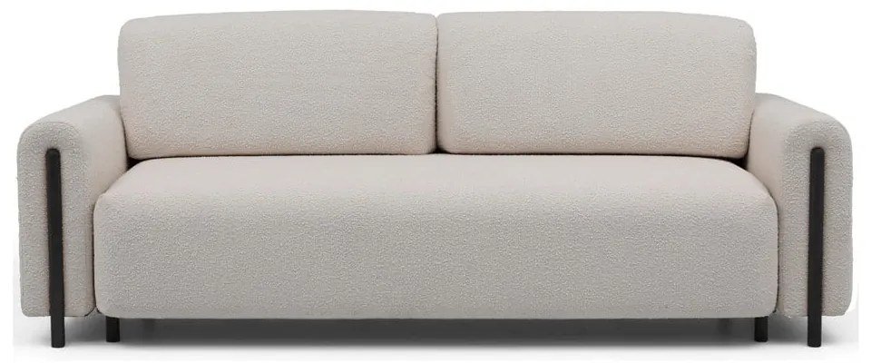 Szürkésbézs buklé kinyitható-tárolóhelyes kanapé 244 cm Arcadova – ELTAP