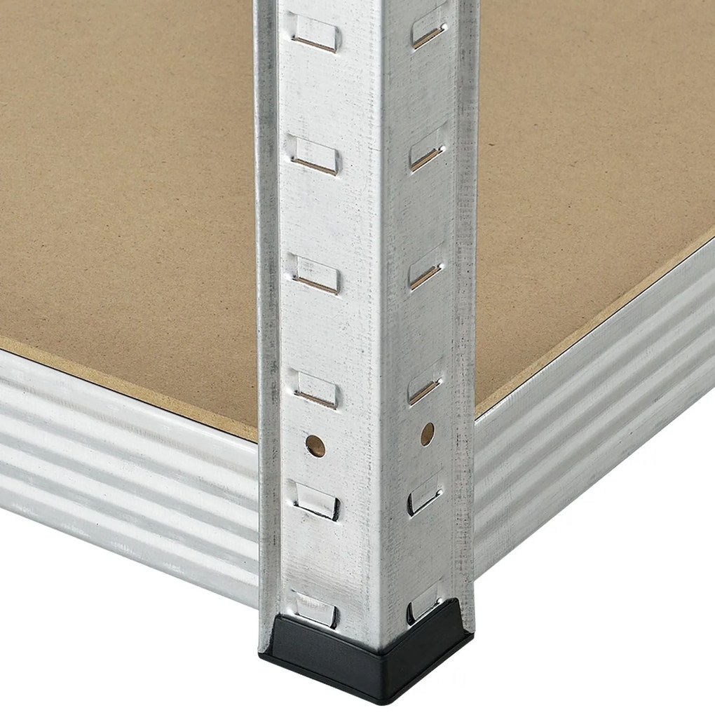 Juskys Sarokpolc - 160x75x40-75 cm - ezüst színű