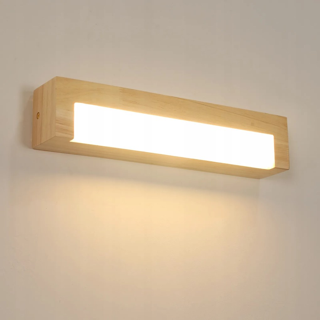 Kinkiet Drewniany Led Falilámpa Modern Nappaliba Folyosóra 3000K 18W