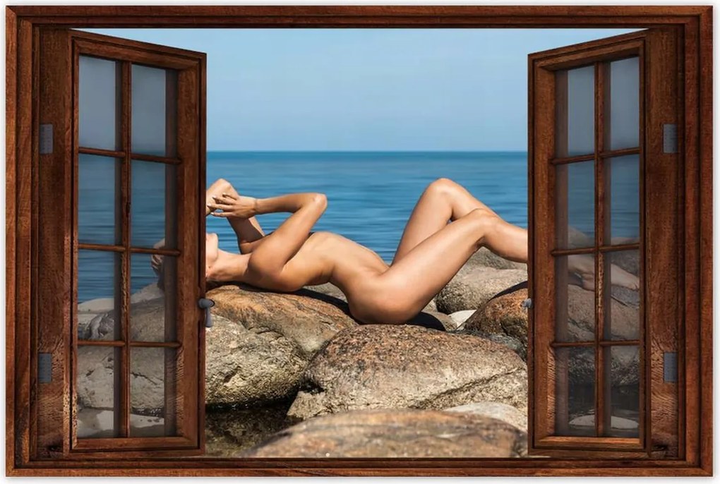 Poszterek 90x60 Napozás meztelenül Toples