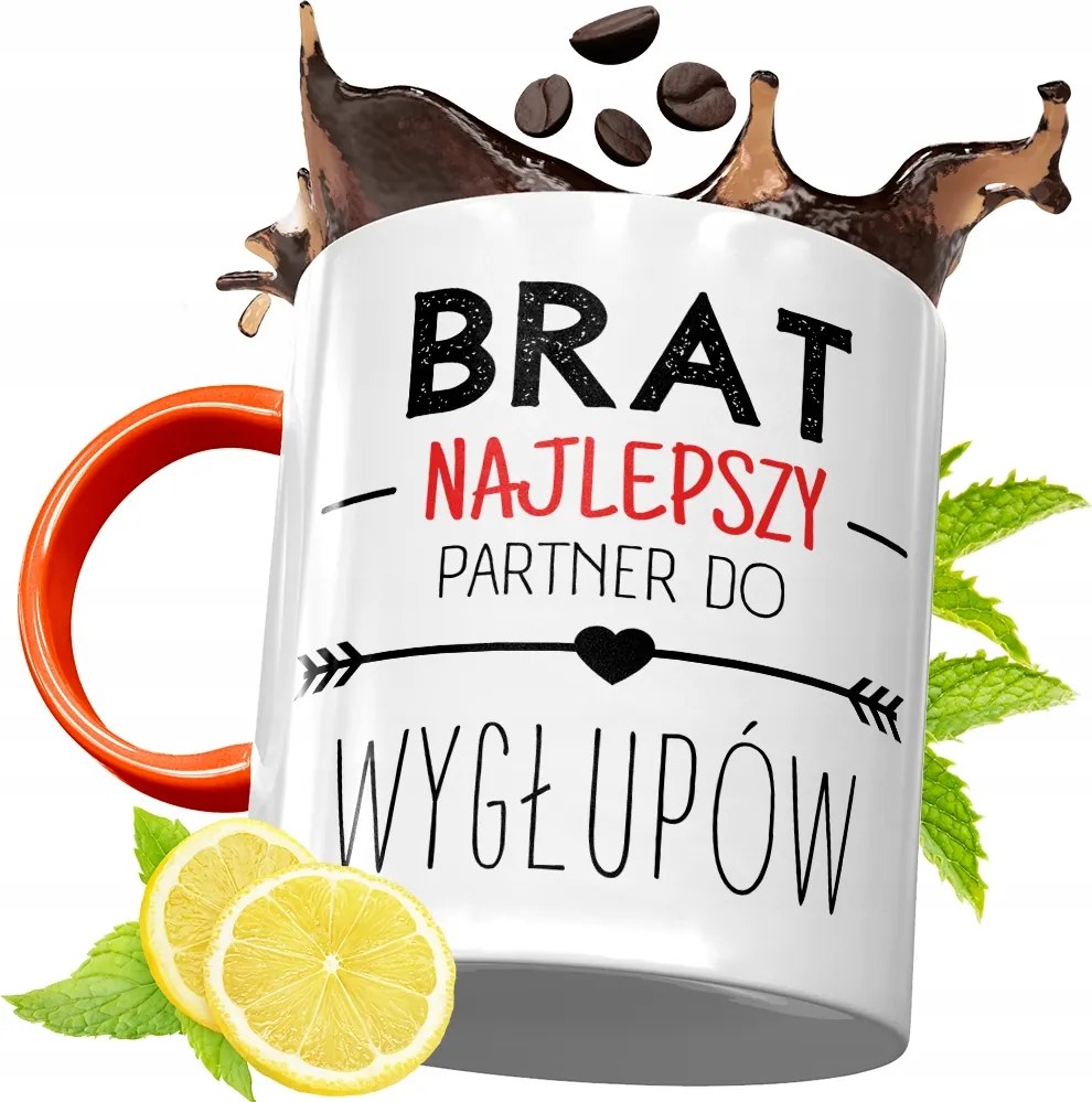 Narancssárga Bögre Testvérnek Ajándékba, fényképes nyomattal