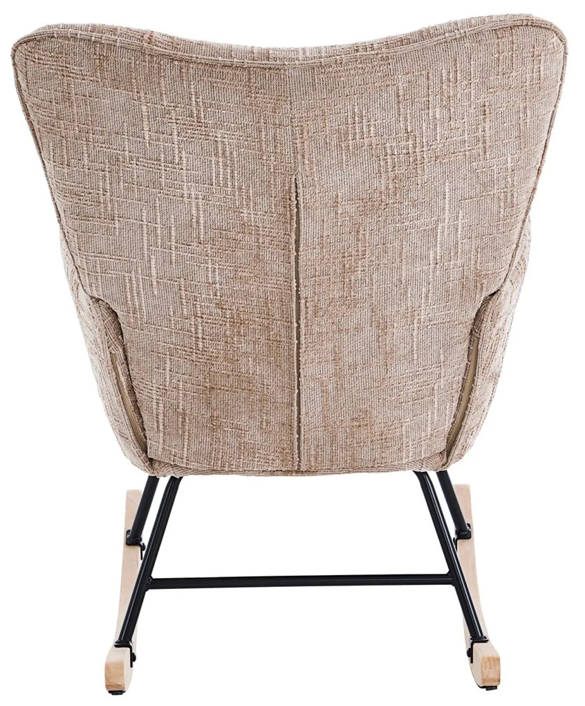 Hintaszék, relaxációs szék kordbársony kárpitozással, bézs-khaki színű