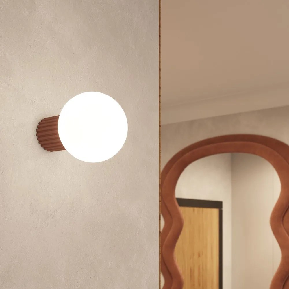 Világosbarna fali lámpa ø 12 cm Orbital – Sollux