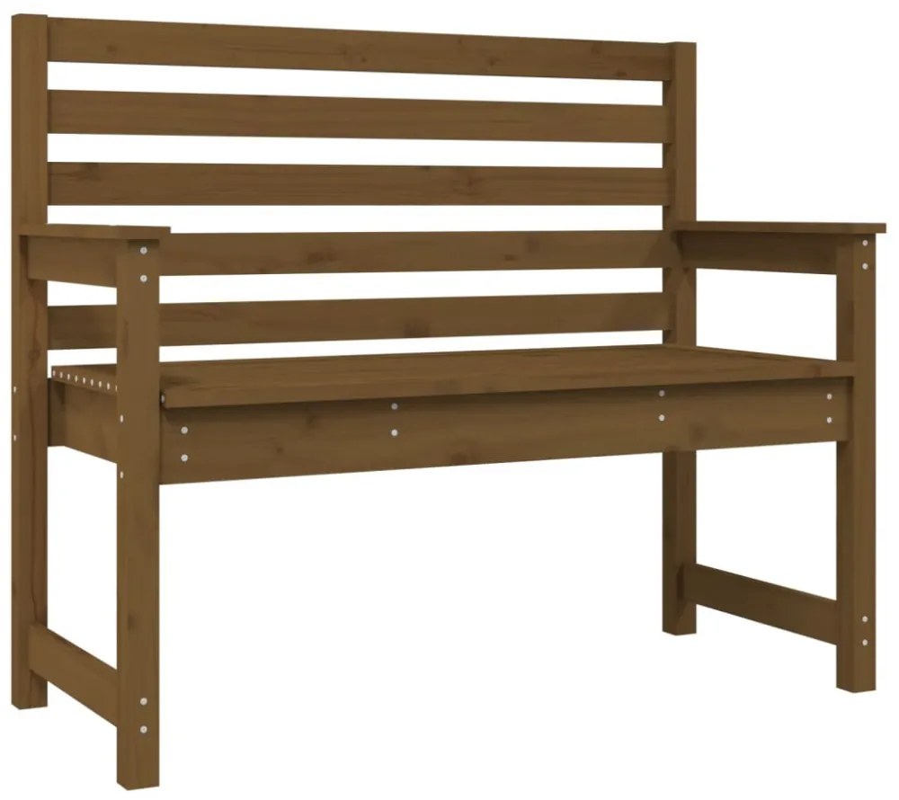 mézbarna tömör fenyőfa kerti pad 109 x 48 x 91,5 cm