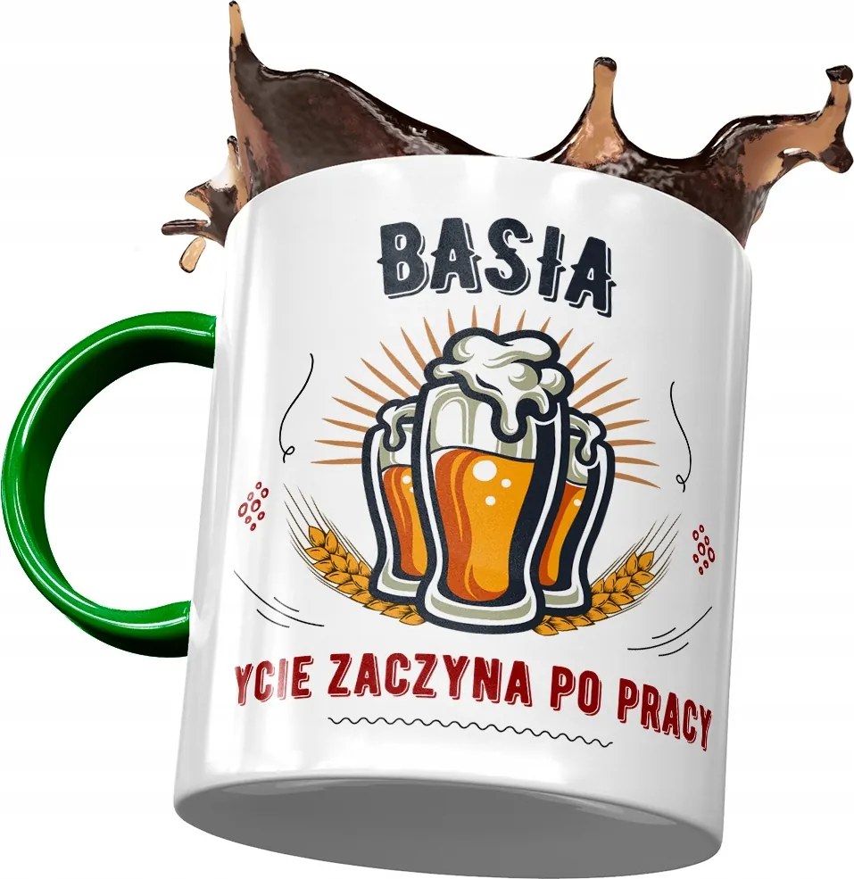 Zöld Bögre Basi Barátnő Feleség Ajándék Nyomtatott Fotóval