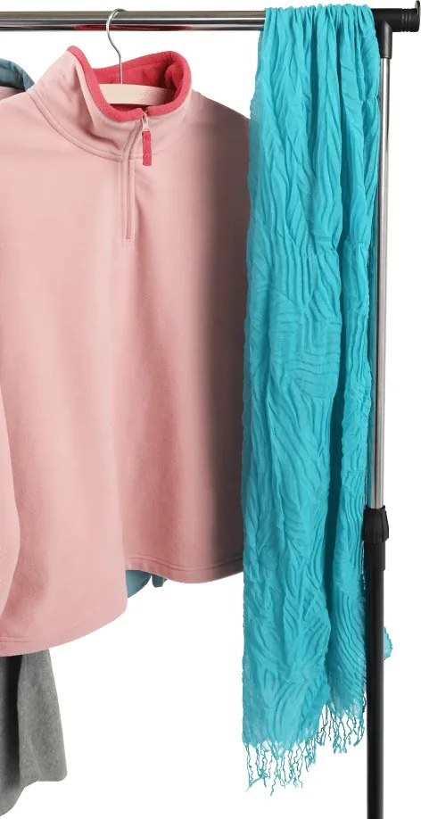 Görgős ruhaálvány, rozsdamentes fém/fekte műanyag, DOLFO NEW