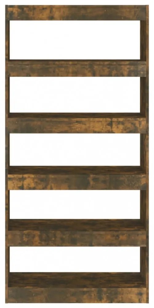füstös tölgy színű fa könyvszekrény/térelválasztó 80x30x166 cm