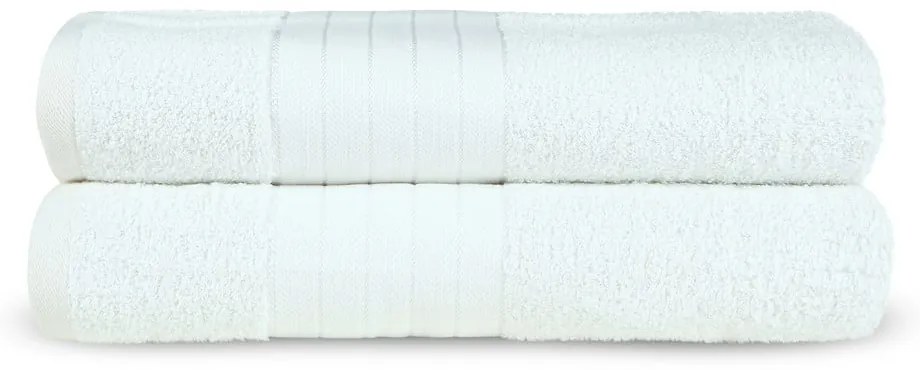 Fehér frottír pamut fürdőlepedő szett 2 db-os 70x140 cm – Good Morning