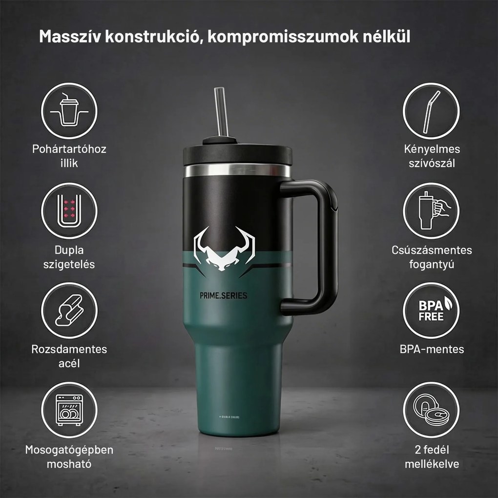 Füles termoszbögre zöld Diablo Ghotic Green