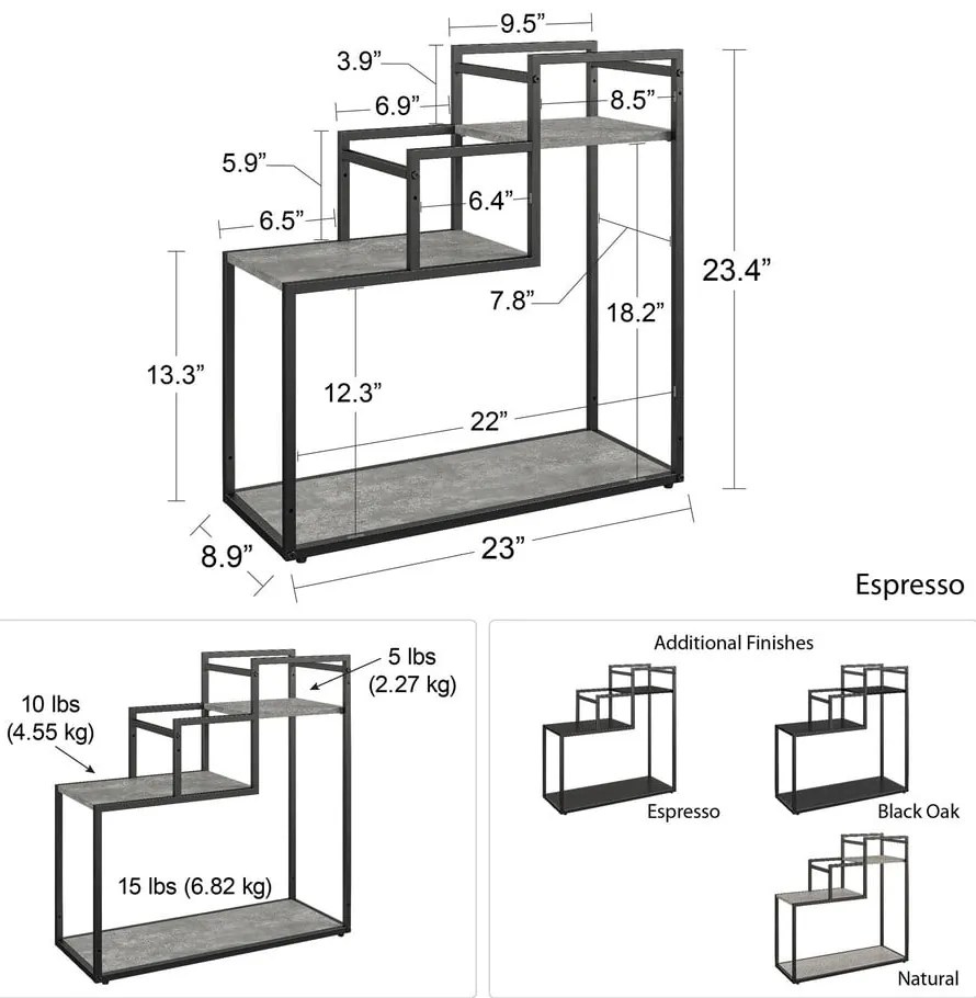 Weston fekete virágtartó állvány - Novogratz