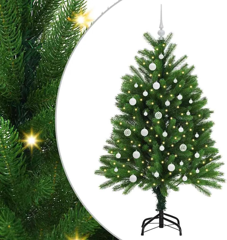vidaXL Karácsonyfa 150 LED-del állvánnyal Zöld 120 cm PE
