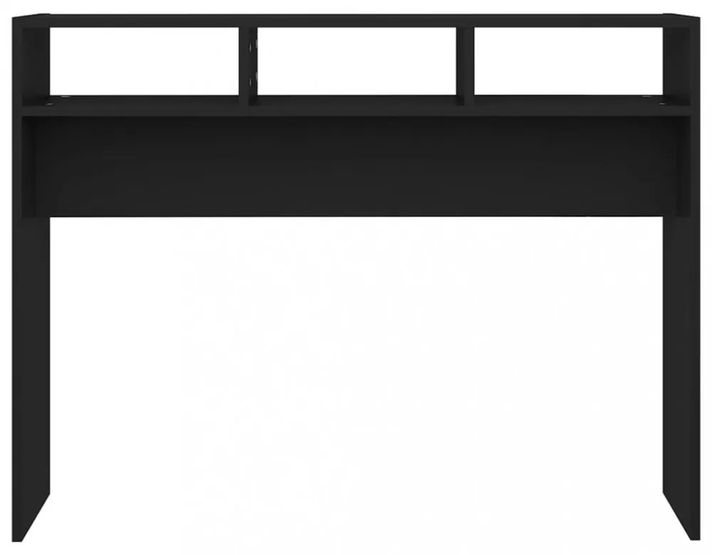 fekete szerelt fa tálalóasztal 105 x 30 x 80 cm