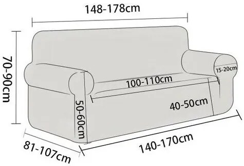 4Home elasztikus, dupla fotelhuzat Magic clean világosszürke, 145 - 185 cm