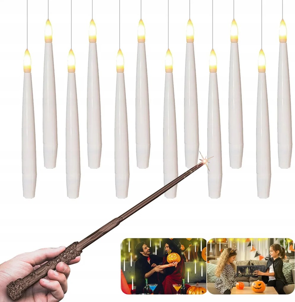 Repülő Led Gyertyák Halloweenre Villogó Gyertyák Úsznak Mágikus Pálcával