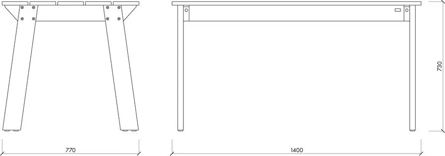 Borovi fenyő kerti étkezőasztal 77x140 cm Navo – noo.ma