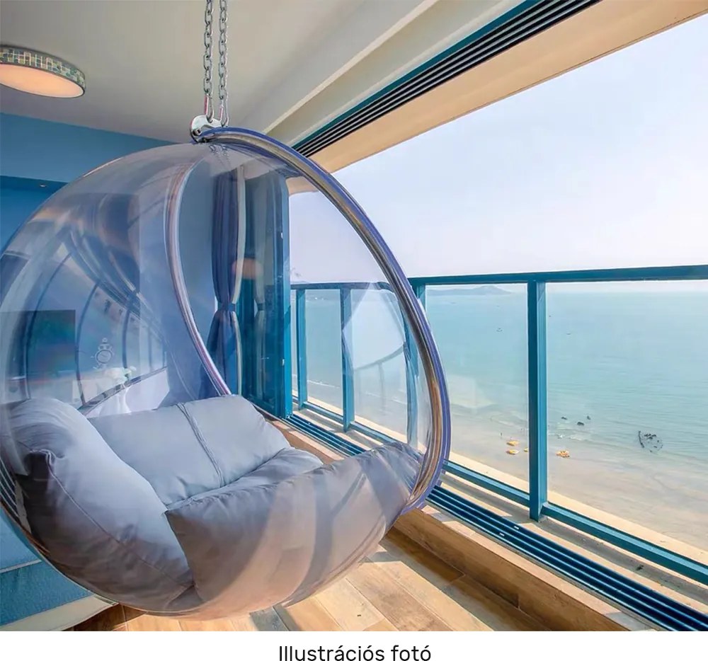 Függő fotel, átlátszó/arany/rózsaszín, BUBBLE NEW TYP 1