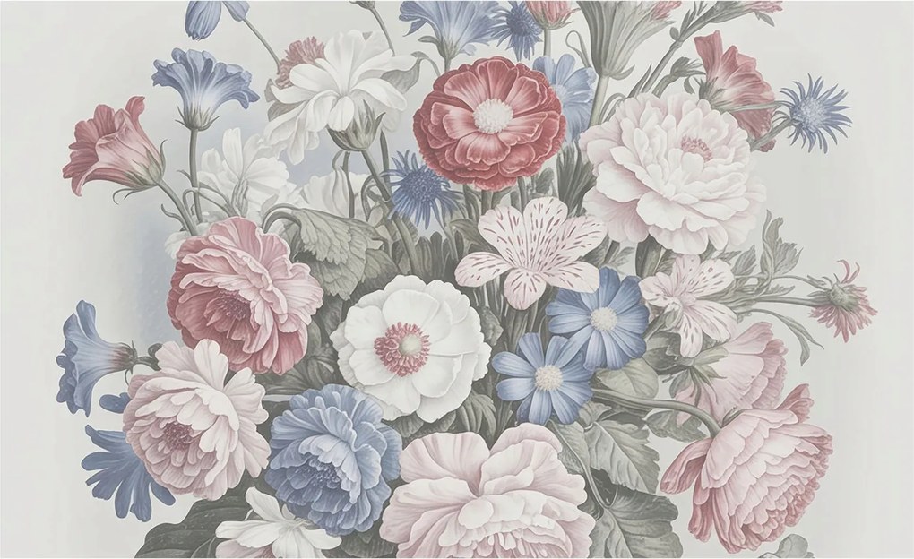 Fotótapéta Flizelin Dekoratív Hálószoba Színes csokor 416x254