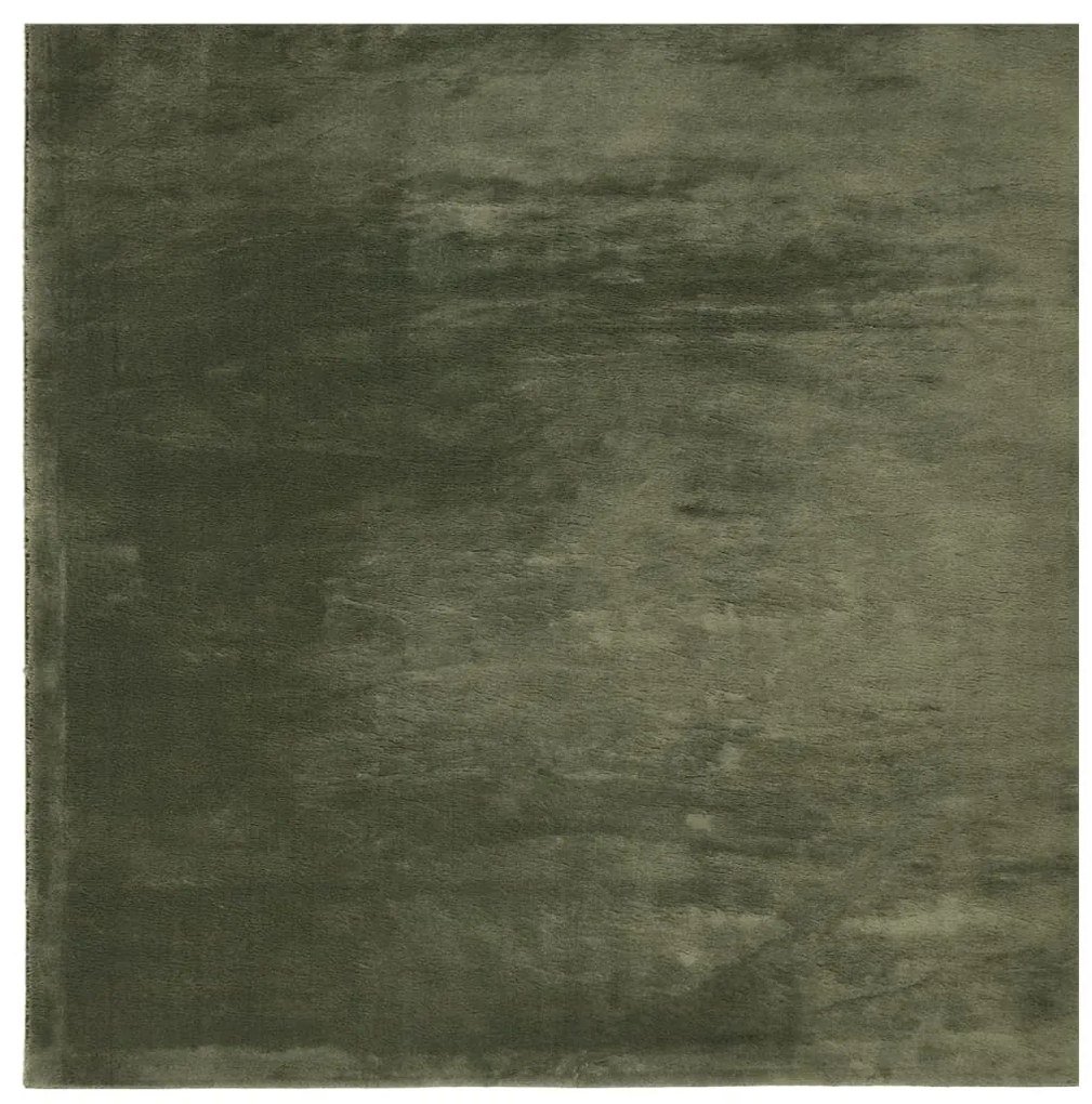 HUARTE erdőzöld rövid szálú puha és mosható szőnyeg 160x160 cm