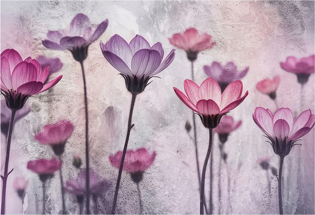 Divatos Flizelin Fali Tapéta Pasztell Virágok 152x104 Ragasztó