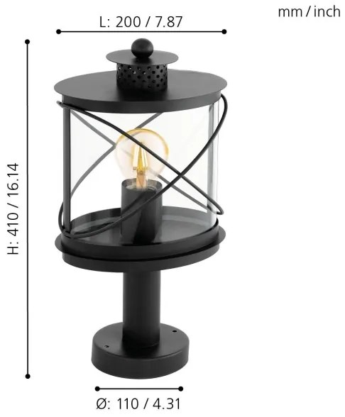 Eglo 94864 - Kültéri lámpa HILBURN 1xE27/60W/230V