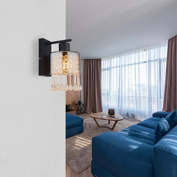 Globo 15884W - Fali lámpa HENDRY 1xE27/60W/230V fekete