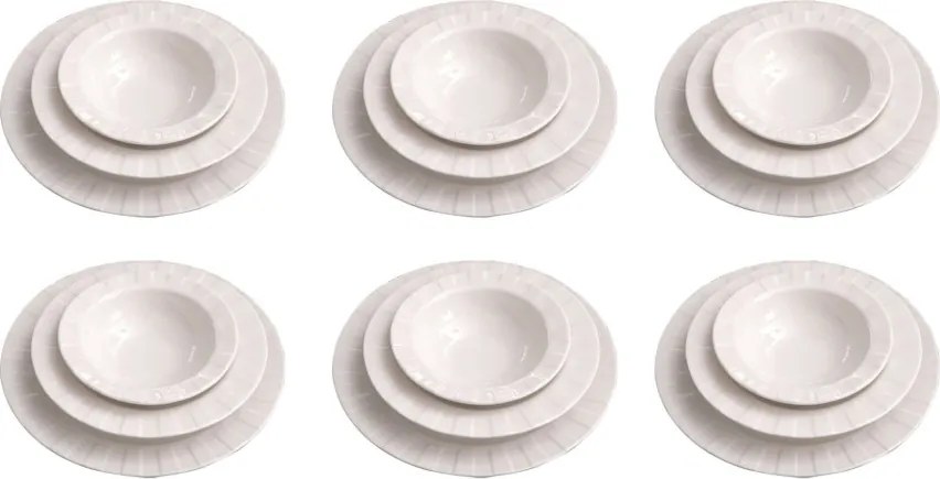 18 részes porcelán étkészlet fehér