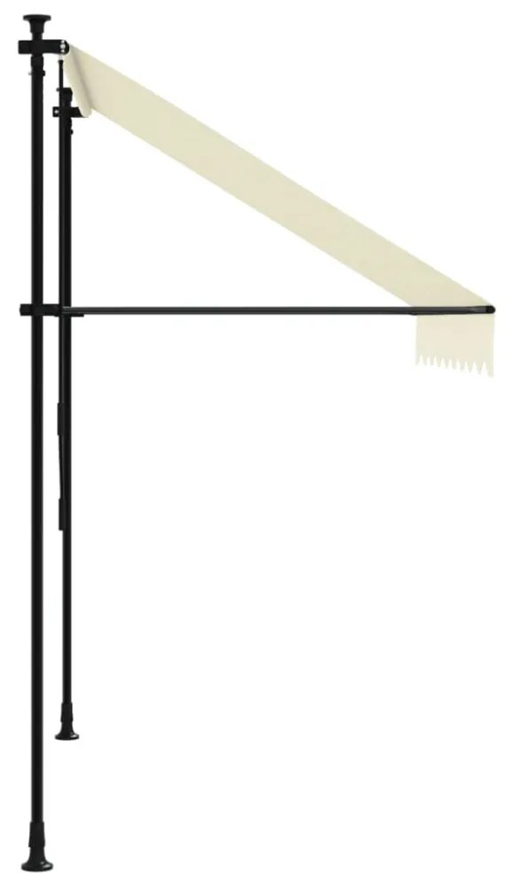 krémszínű szövet és acél feltekerhető napellenző 200 x 115 cm