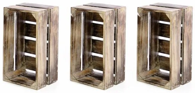 DIVERO Kerti fa tároló doboz 3 db VINTAGE51 x 36 x 23 barna