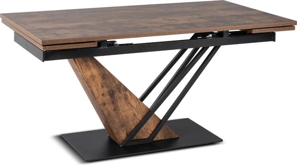 REX bővíthető étkezőasztal 160-220 cm rusztikus tölgy/fekete MDF