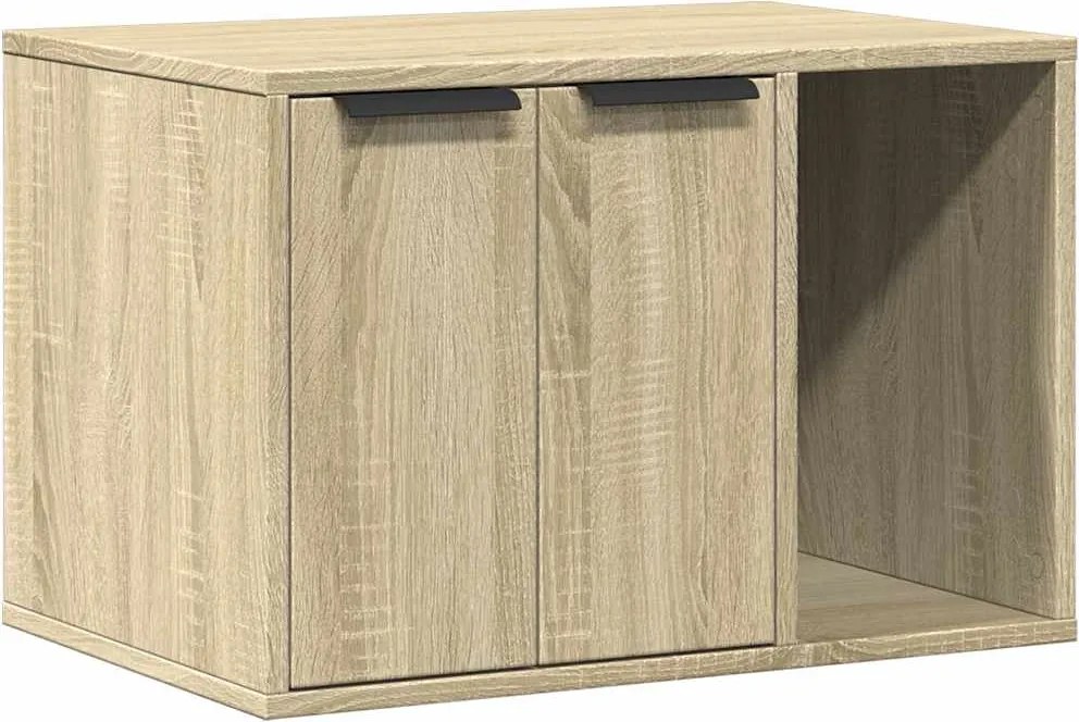 vidaXL sonoma tölgy színű szerelt fa macskaalomdoboz 60 x 40 x 40 cm