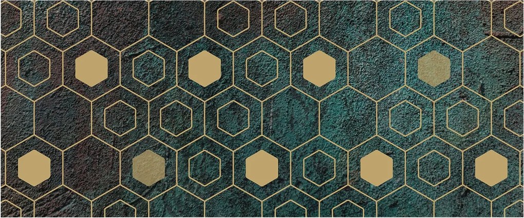 Fali tapéta Panorámával Geometrikus hexagonok 250x104