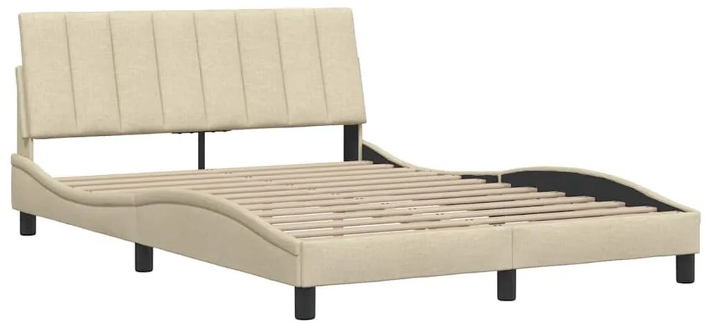 krémszínű szövet ágykeret matrac nélkül Hanko 140 x 190 cm