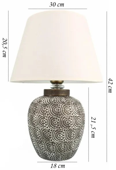 Asztali lámpa RAMZES 1xE27/40W/230V fehér/szürke