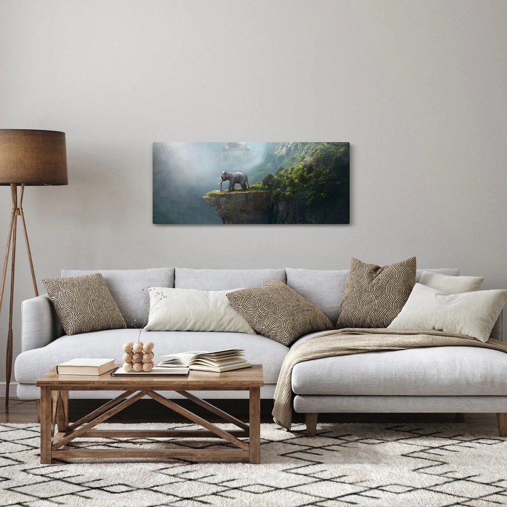 Kép - Az elefánt a Taj Mahal tetején (120x50 cm)