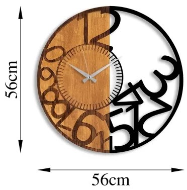 Fali óra 56 cm átmérő, 1xAA, fa/fém kivitel