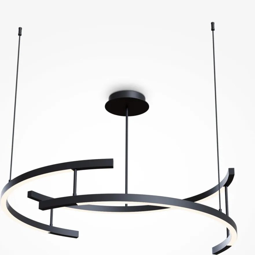 MAYTONI MOD054PL-L52B4K LINE Modern Led Függesztett Lámpa Fekete LED IP20