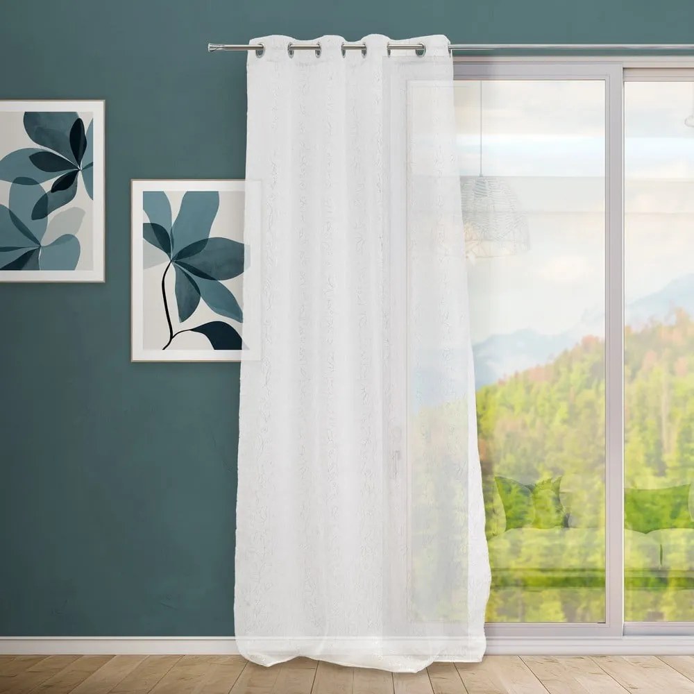 Fehér-ezüstszínű fényáteresztő függöny 140x260 cm Pucka – Casa Selección