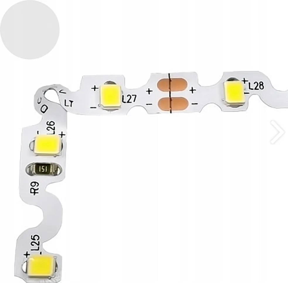 Led szalag 9,6W hajlékony kígyó cikk-cakk fehér hideg 2835 5m