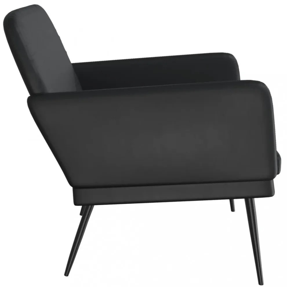 fekete műbőr pad 107 x 80 x 81 cm