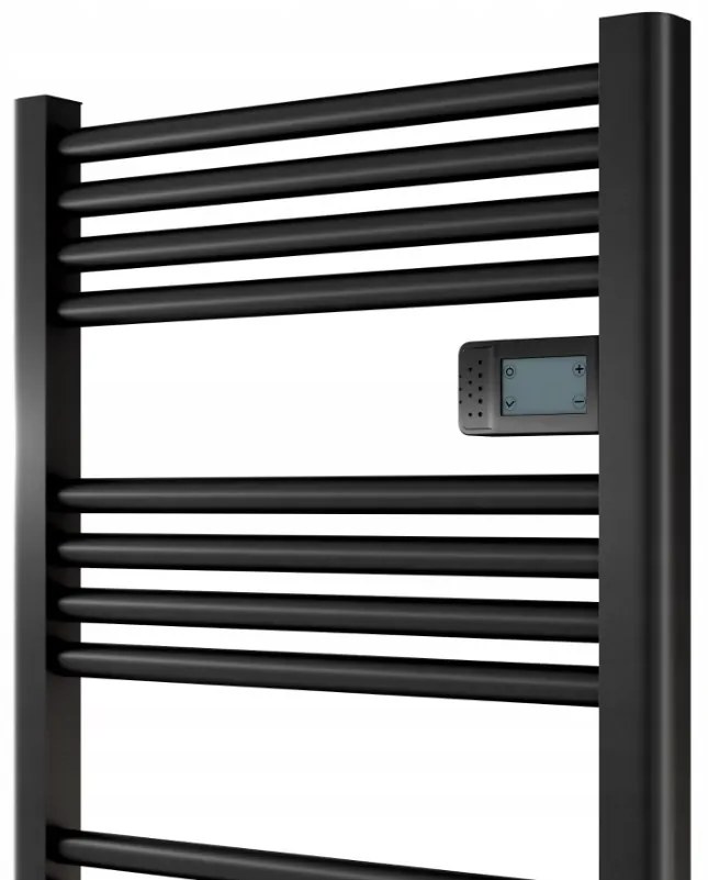 Erga Pago, elektromos fűtőelem 540x960 mm digitális termosztáttal, 500W, fekete matt, ERG-PAGO/960/540/BLACK/EL