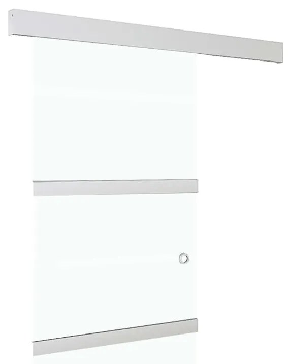 vidaXL ezüst ESG üveg és alumínium tolóajtó puha ütközőkkel 76x205 cm