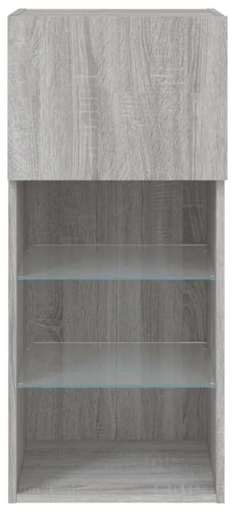 szürke sonoma színű TV-szekrény LED-lámpákkal 40,5x30x90 cm
