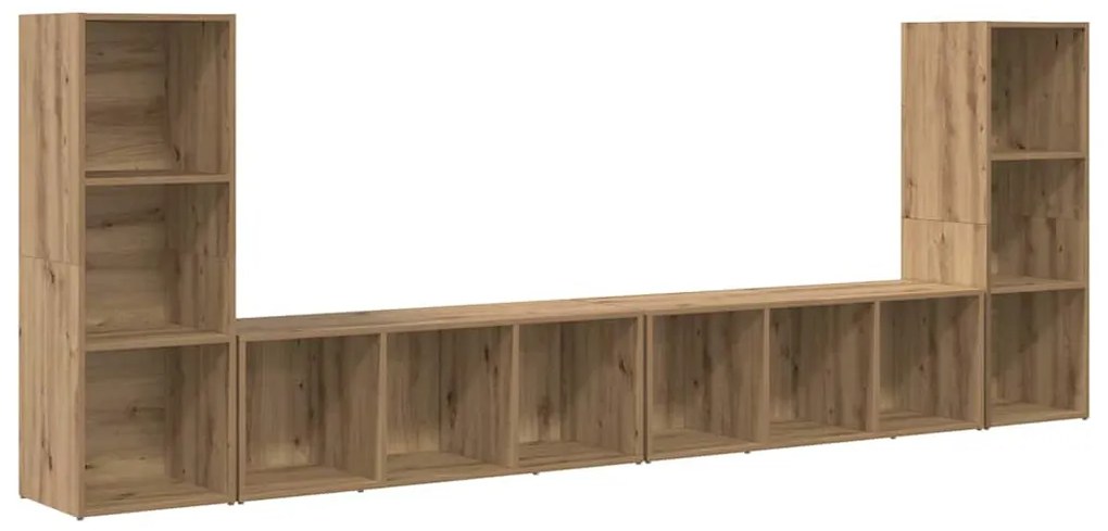 TV szekrény 4 pcs kézműves tölgy 37 x 35 x 107.5 cm Műanyag Fa