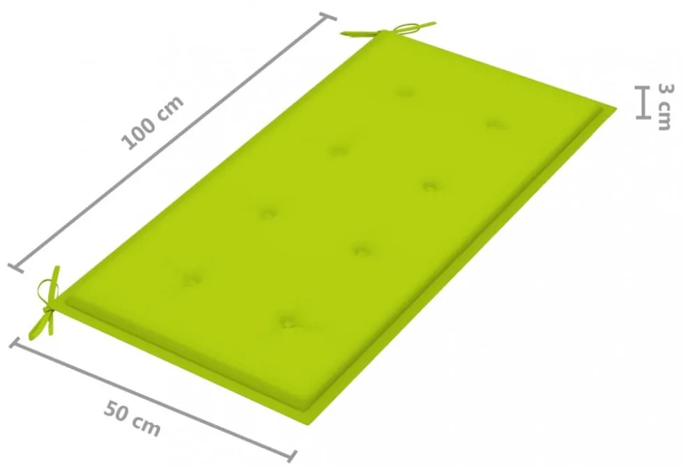 tömör tíkfa kerti pad élénkzöld párnával 112 cm