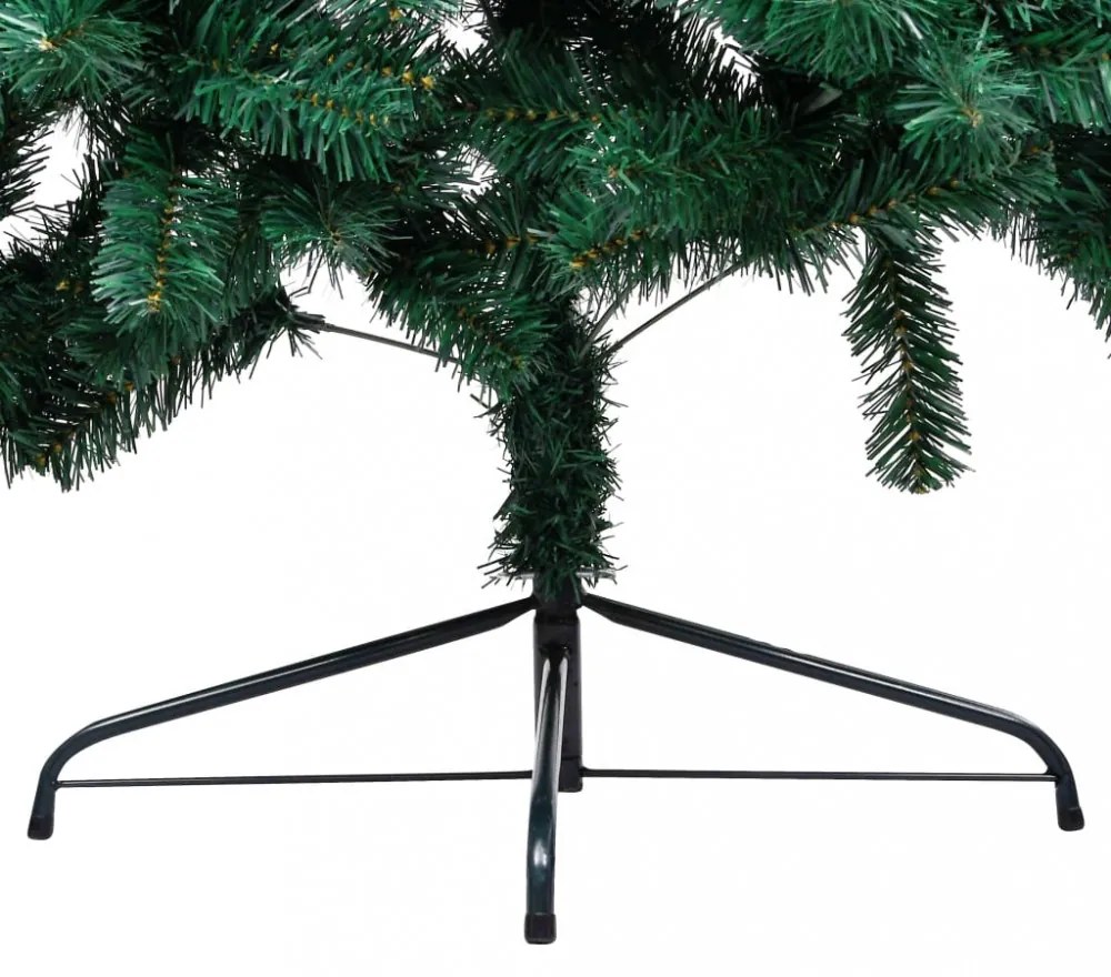 zöld PVC fél műkarácsonyfa állvánnyal 210 cm