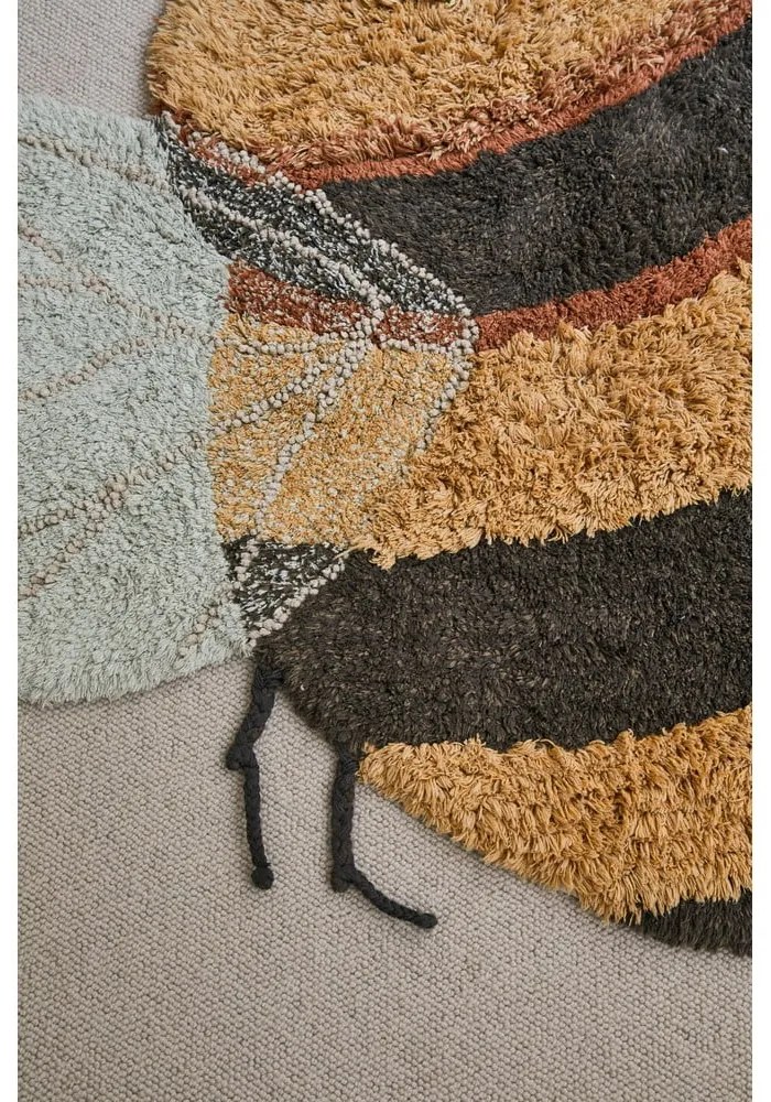 Sárga mosható kézi szövésű pamut gyerek szőnyeg 115x150 cm Bee – Lorena Canals