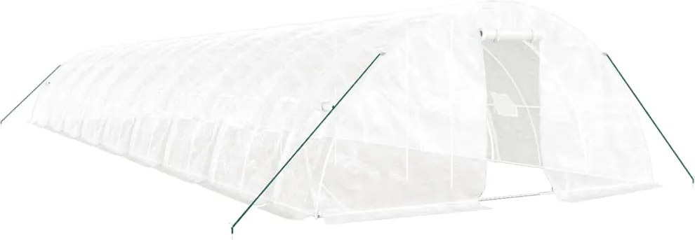 vidaXL fehér acélvázas melegház 90 m² 18 x 5 x 2,3 m