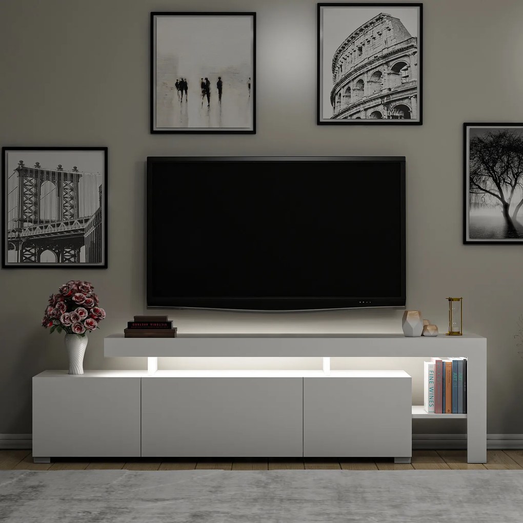 TV asztal/szekrény Belize (fényes fehér). 1072527