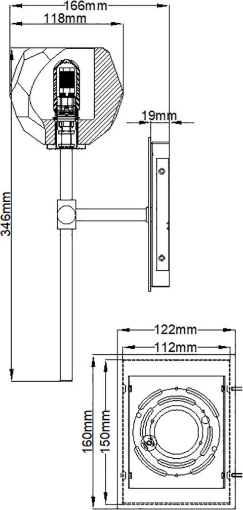 Quintiesse REGALIA QN-REGALIA1-PC-BATH Fali lámpa 1x3W/G9 3000k 300LM IP44