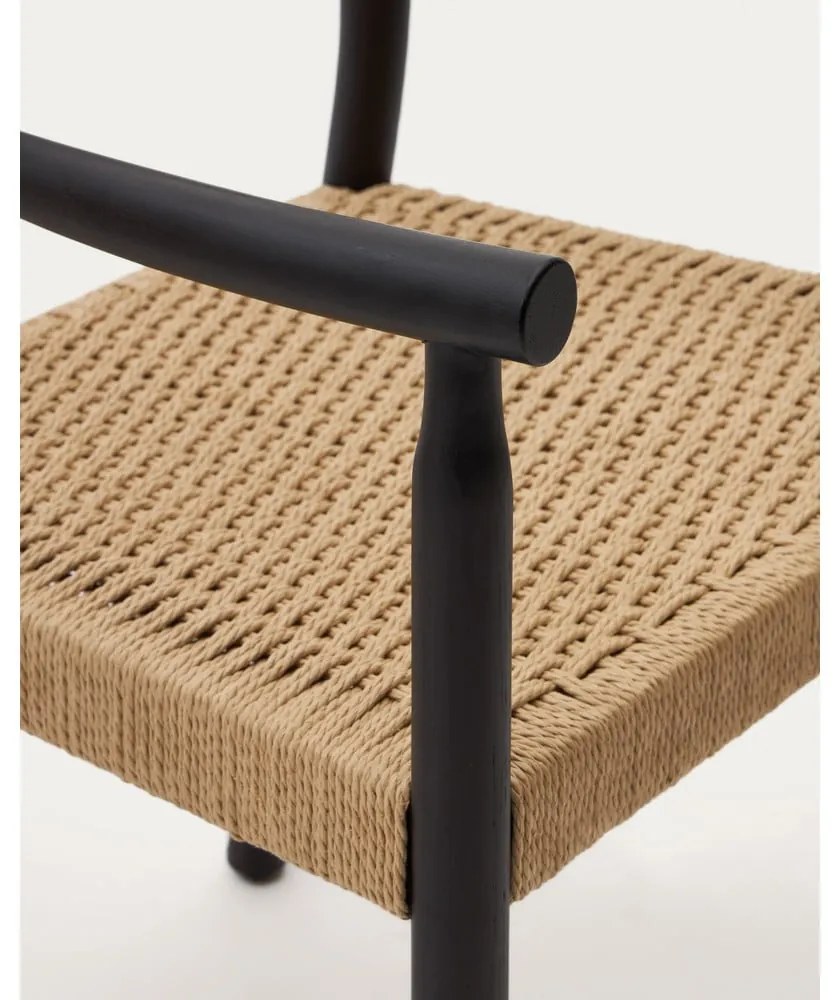 Fekete-natúr színű tölgyfa étkezőszék Yalia – Kave Home